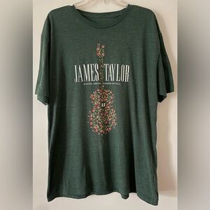 James Taylor 2XL Green 2023 Winter Spring Summer Fall SS Concert T Shirt